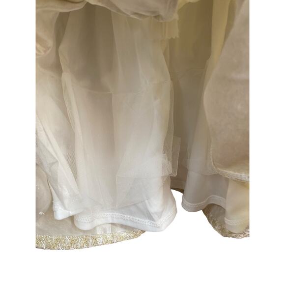 Tahari Girls Fit and Flare Dress Size 6 Gold White Tinsel Wedding Party Holiday - Picture 15 of 16